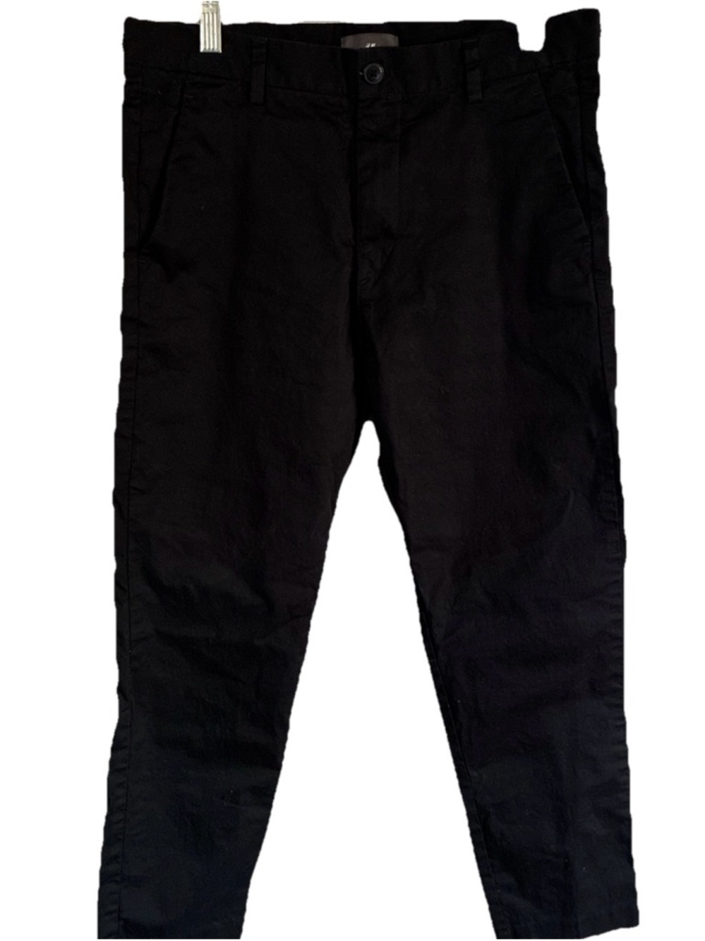 H&M-Men’s Slim Fit Black Flat Front Chinos 30x28